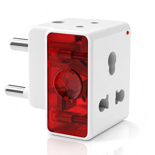 Image of UNIGEN 3 Pin Multiplug Travel Adapter with Universal Socket | 2 & 3 Pin Support | 16A Heavy Duty Power Plug for Home, Office & Travel | Compact Portable Travel Adapter