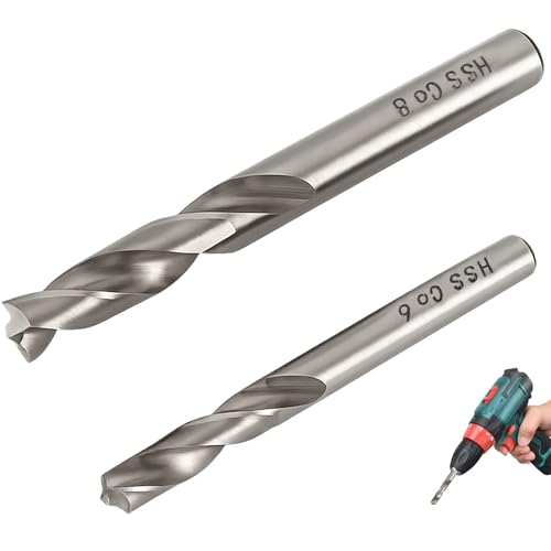 Ebksqs 2 Stück Schweißpunktbohrer 6 Mm 8 Mm, Spot Weld Cutter Sets, Für Punktschweiß-Entferner, Schweißpunktfräser Bohrer, Spirale CNC Rotary Burrs Set