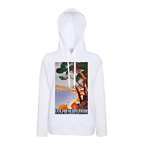 Sweat à capuche Côte d'Azur affiche vintage voyage art déco vêtement rétro été