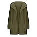 Cardigan for Women Sherpa Fuzzy Fleece Warm Hooded Open Front Long Hoodie Jacket Lightweight Casual Winter Jackets (Army Green,Large)