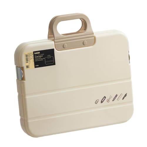 ALCXAZS Organizador de Archivos portátil con asa, fácil de Transportar, Caja Almacenamiento para Suministros Oficina, revistas, Fotos y Documentos, Caja Documentos A4 con broches para Cartas,