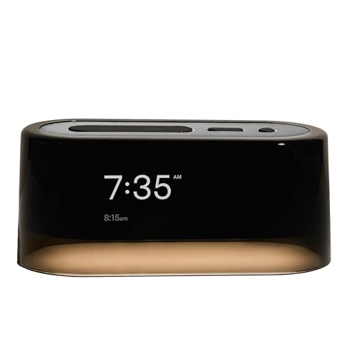 Loftie Alarm Clock with Sound Machine – Smart Alarm Clock w/Light, White Noise, Bluetooth Speaker, Night Light, 100+ Sounds, Blackout Mode, No WiFi Mode, Optional Subscription, Steel