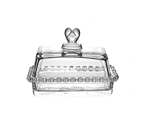 WXXT beurrier,Boite a Beurre,Plats au Beurre avec couvercles,Beurrier Couvert pour comptoir,Convient pour Le Beurre de la côte est et de la côte Ouest(Matériau du Verre) Cover
