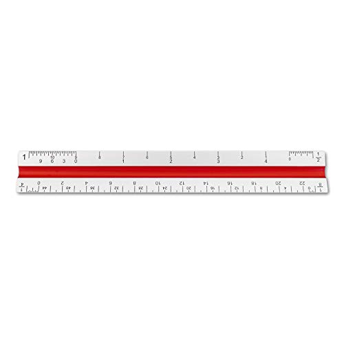 Image of Alumicolor Aluminum Architect Color-Coded Solid Drafting Scale, 6IN, Silver,3056-1