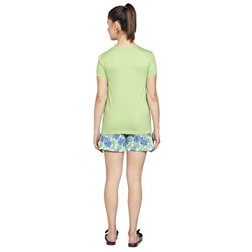 Image of Club A9 Women Cotton Regular Fit T-Shirt and Shorts Night Suit | Two Piece Set