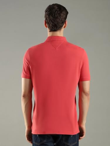Image of Tommy Hilfiger Solid Regular fit Cotton Polo t-Shirt