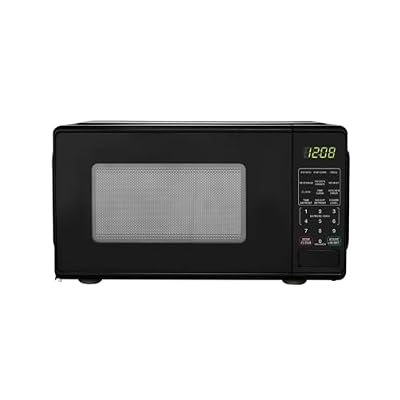 Black 0.7 Cu.Ft Countertop Microwave Oven 700W – Compact Kitchen Appliance, Quick Heating, Defrost & Reheat, Easy-to-Use For Hom