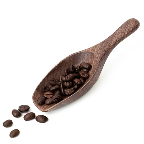 MIGAKU HOME Black Walnut Coffee Scoop for Ground Coffee, Loose Tea & Bath Salts, 1 Tablespoon/15ml, Multi-Purpose Kitchen Scooping Tool for Jars, Canisters & Coffee Brewing Accessories(1pcs)