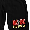 ACDC Plug Me In Men's Black Sleep Pajama Shorts-Large #1
