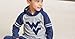 Wes and Willy Youth Boys College Long Sleeve Hooded T-Shirt Striped Jersey Hoodie (West Virginia Mountaineers Gray/Navy, Youth Medium)