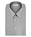 Van Heusen Men's Short Sleeve Dress Shirt Regular Fit Poplin Solid, Grey Stone, 16