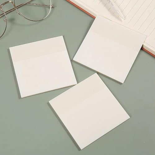 Image of Mark 100 Sheets Transparent Self-Sticky Note Pads, Clear Notes 7.5x7.5cm, Transparent Self-Adhesive Sticky Note, Perfect for Students & Other Field