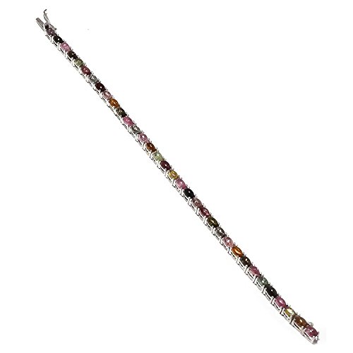 Tourmaline multicolore bracelet femme en argent le cadeau précieux idéal