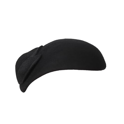 Image of Flower Womens Dress Fascinator Wool Felt Fedora French Pillbox Hat Party Wedding Teardrop Beret
