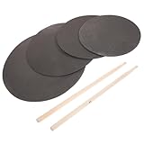 TOPBATHY Drum Pad Set mit Leisen Übungspads und Robusten Drum Mallets Leichtes Tragbares Schlagzeug Übungspad Set für Anfänger und Profi Geräuscharm Stoßdämpfend für Übungszwecke