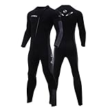 【Traje de neopreno de 3 mm】90% neopreno + 10% nailon. 3 mm de grosor para aguas cálidas y ofrece el equilibrio perfecto entre calidez y movilidad, ideal para deportes acuáticos de verano y uso activo.