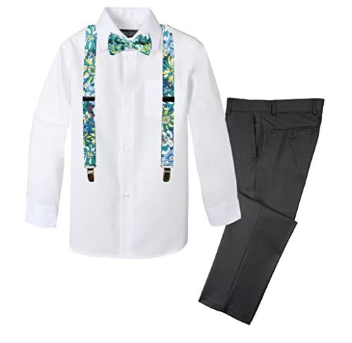 Image of Spring Notion Boys' 4-Piece Floral Suspenders Outfit
