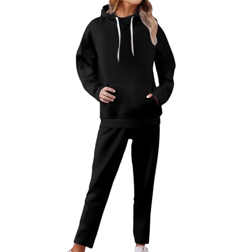Chándal de algodón para mujer con sudadera con capucha y pantalones 3