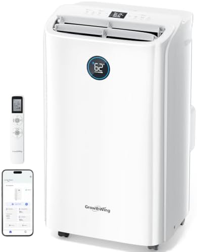 14,000 BTU Smart WiFi Portable Air Conditioner, Cools up to 700 Sq.Ft, Auto-Evaporation, 3-in-1 Modes, Voice &amp; Remote Control, Quiet Operation, White