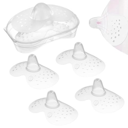 DULZEN 2 Piezas Talla S Pezonera de Silicona para la Irritación Fácilmente Adaptable Gran Aceptación y Agradable para la Piel del Bebé Fácil de Limpiar y Sistema de Autoesterilización