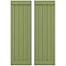 Ekena Millwork ARW103BB518X68MGH Americraft Five Exterior Real Wood Joined Board-n Shutters w/End Batten (Per Pair), 17 1/2"W x 68"H, Moss Green