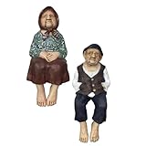 VINTORKY Statue Älteres Paar Großeltern Figur aus Kunstharz Romantische Tischdekoration Geschenk
