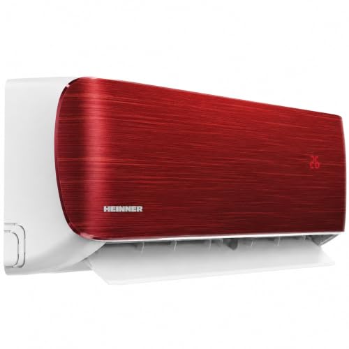 Heinner HAC-CO12WFN-RD Onix Eco Split-Klimaanlage Rot, 12000 BTU, WiFi, Smart Inverter, A++ Kühlung, A+ Heizung, ECO, Super Ionization, Silent, Turbo, Auto-Restart, Timer, Wandmontage, für 1-3