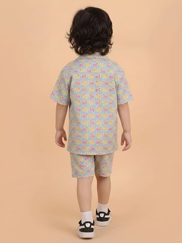 Image of POLKA TOTS 100% Cotton Half Sleeve Shirt and Shorts Combo for Boys | Co-Ord Set for Kids | Summer Wear Dress for Toddlers | Breathable & Skin-Friendly Boys Clothes | Trendy Summer Outfit & Beach Wear