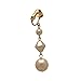 STATUETTE Gold plated Cream faux Pearl Clip On Earrings