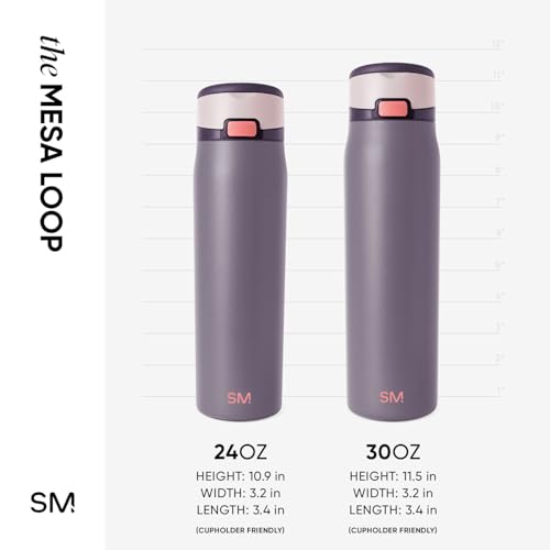 Simple Modern Mesa Loop Water Bottle with Straw | 24oz Cup Holder Friendly Insulated Stainless Steel Bottles for Travel, Sports and School | Iris Sage