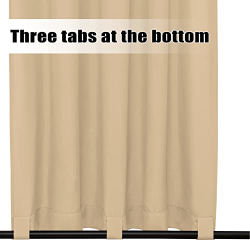 Easy-Going Outdoor Curtains Waterproof Windproof Weatherproof Curtain for Patio, Cabana, Porch, Pergola and Gazebo, Grommet Top and Tab Bottom Drape, 1panel, 54x72 inch, Beige
