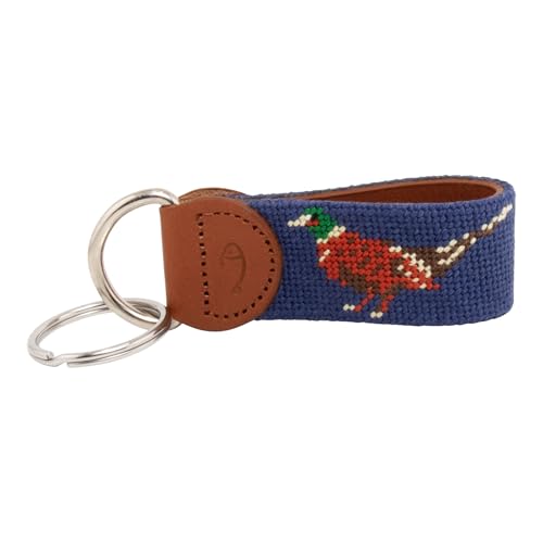 Image of Leather Hand-Stitched Needlepoint Key Fob or Key Chain