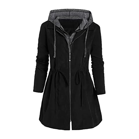 Pitauce Today Deals Womens Zip Up Waist Hoodie Jackets Lightweight Long Sleeve Tunic Sweatshirt Open Front Cardigan Jackets with Pockets Cover