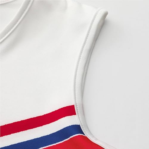 Kids Girls Cheerleader Dress Outfit School Sleeveless Crop Shirts Pleated Dress Set Performance Dance Dresses Outfit3