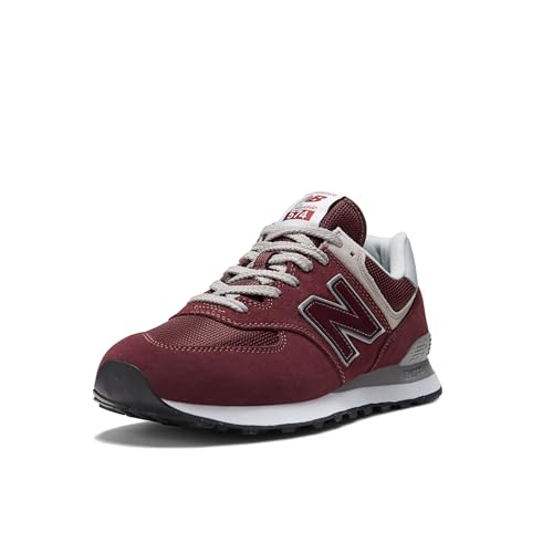 New Balance Men's 574 Core Sneaker, Burgundy/White, 10.5