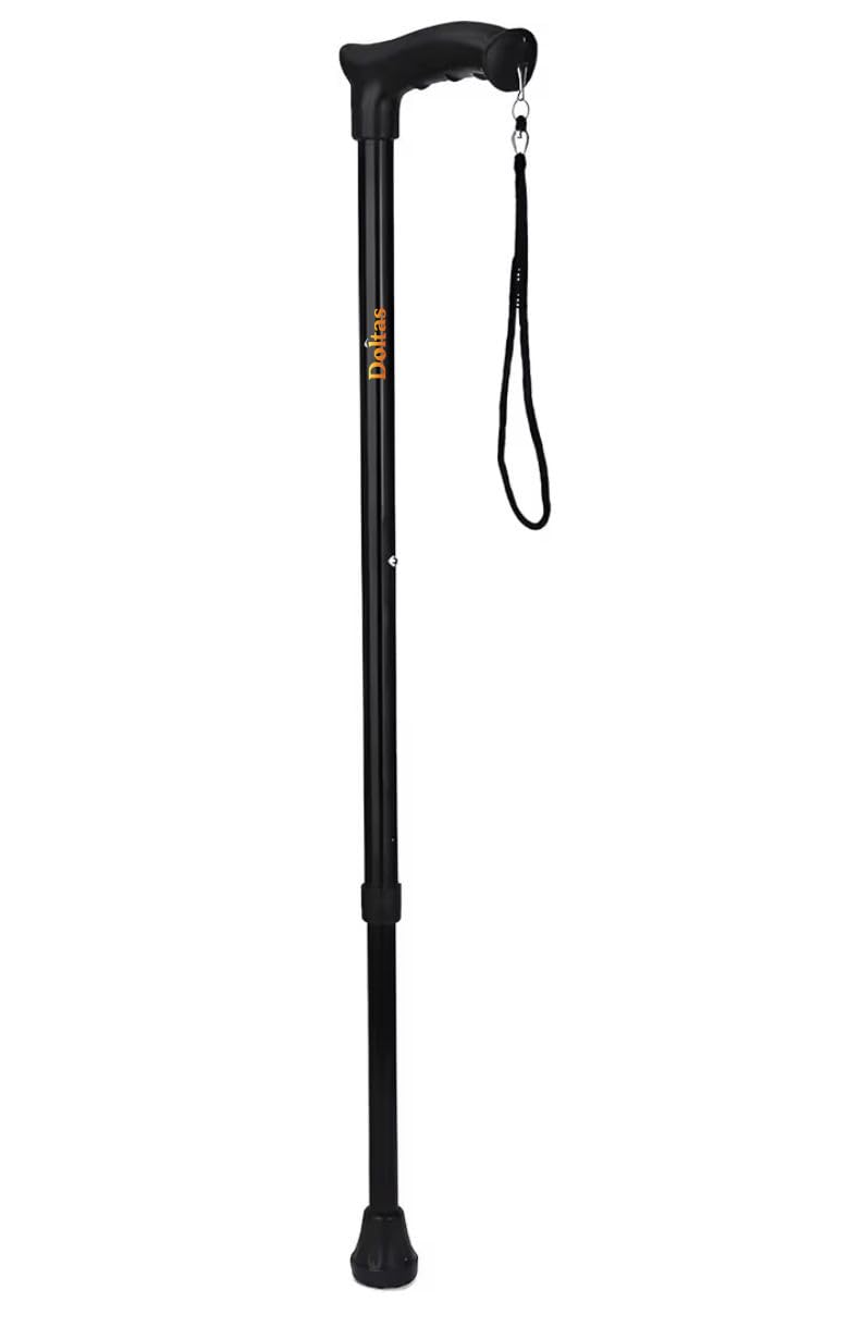 DOLTAS Walking Stick with Adjustable Height | Lightweight Cane for Senior Citizens | Ergonomic Grip Walking | Stable Base Leg Support Stick for Elderly, Patients & Disabled