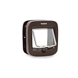 PetSafe Microchip Cat Door - Exterior or Interior Cat Flap - Multi-User RFID Access for up to 40 Pets - 4-Way Locking, Weatherproof, DIY Easy Install - Brown