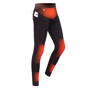 Heated Thermal Underwear for Women and Men, Fleece Lined Long Johns with DC Battery Pack, Base Layer Pants