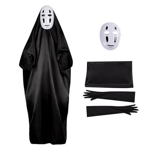 Todoroki Shoto No Face Man Cosplay Costumes Halloween Outfits Full Set Costume Suit with Mask+Clothes+Gloves(Black S)