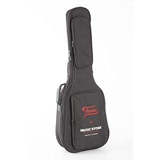Fame Housse guitare classique Deluxe Noir/Logo rouge – Sac pour Guitares Classiques - Les Beatles, Paul McCartney, John Lennon, RIngo Starr, George Harrison