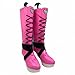UPUPCOS Women's Cosplay Shoes Pink High Heeled Shoes Lace Up Boots Halloween Party Costume Boots
