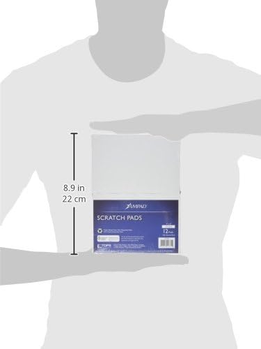 Ampad 21731 Scratch Pad Notebook, Unruled, 4 x 6, White, 100 Sheets (Pack of 12)