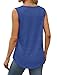 Saloogoe Summer Tops for Women Trendy Flowy Tank Tops 2025 Curved Hem Ribbed Trim XXL F-Blue