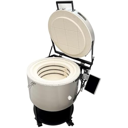 Electric Ceramics Kiln 1300℃ Automatic High-Temperature Firing Oven 1.05ft³ Capacity, Remote Control, Stainless Steel for DIY/Teaching/Home Ceramic Kiln 3.5KW 220V 1PH