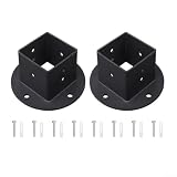 Staffa Base Quadrata 2x2 Nera Kit per montaggio Parete con Fori Preforati | Realizzata in metallo con rivestimento a per polvere agli agenti atmosferici Utilizzabile su pergole ringhiere cassette