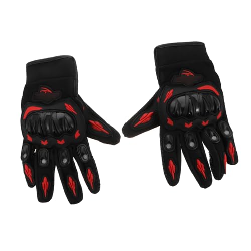 Ipetboom 1Pair Breathable Cycling Gloves for Outdoor Riding Skid Motorcycle Gloves with Protective Shell Comfortable Fit for Men and Women Red