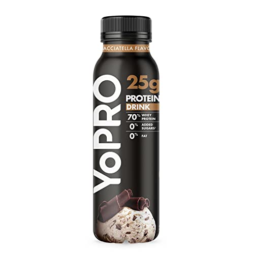 Yopro - Yogur Proteína Líquido para beber 0% Azúcar Añadido 0% Grasa - Sabor Stracciatella 300 g