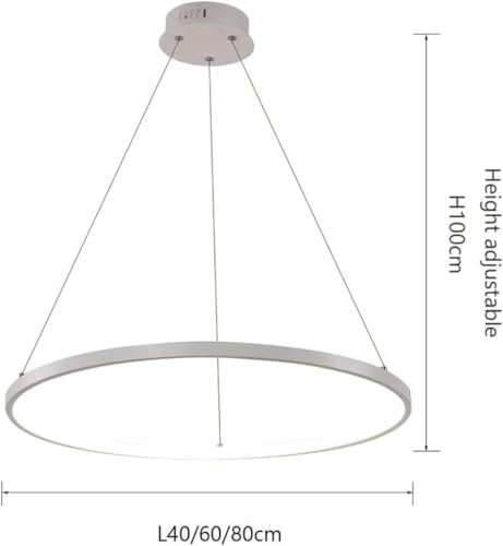 Lampe suspendue ronde LED variable avec télécommande pour salon LWX - 2