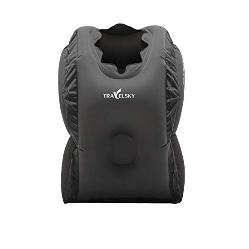 WYFDM - Almohada de viaje hinchable, portátil, almohada de PVC, almohada para el cuello con bolsa de transporte, utilizada para soporte de cabeza y cuello para Aircraft Office Train Camping