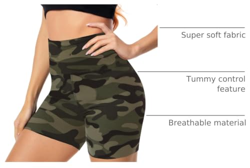 Image of FULLSOFT High Waisted Biker Shorts for Women-5 inch Tummy Control Fitness Athletic Workout Running Yoga Gym Shorts
